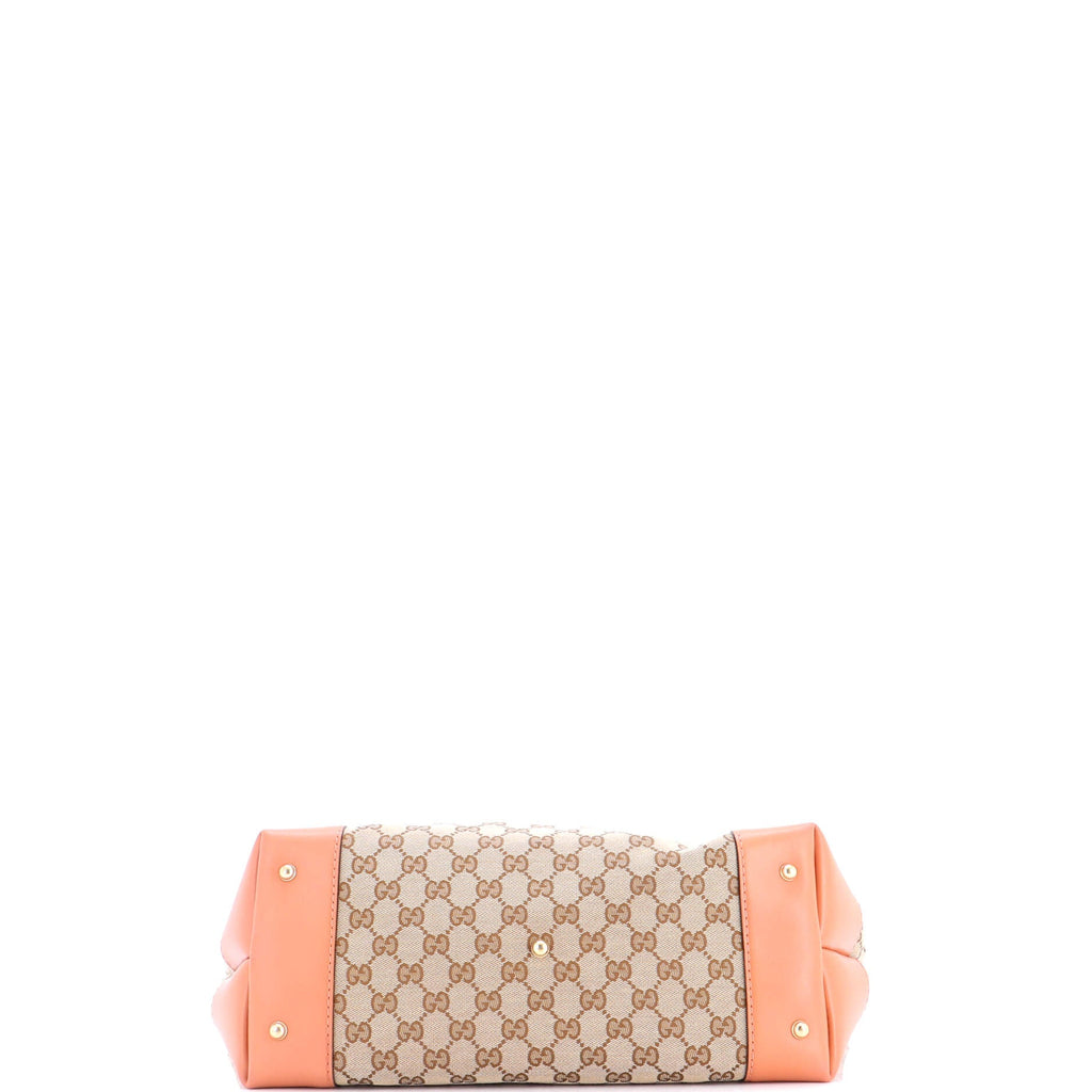 Heart Bit Open Tote GG Canvas with Leather Large
