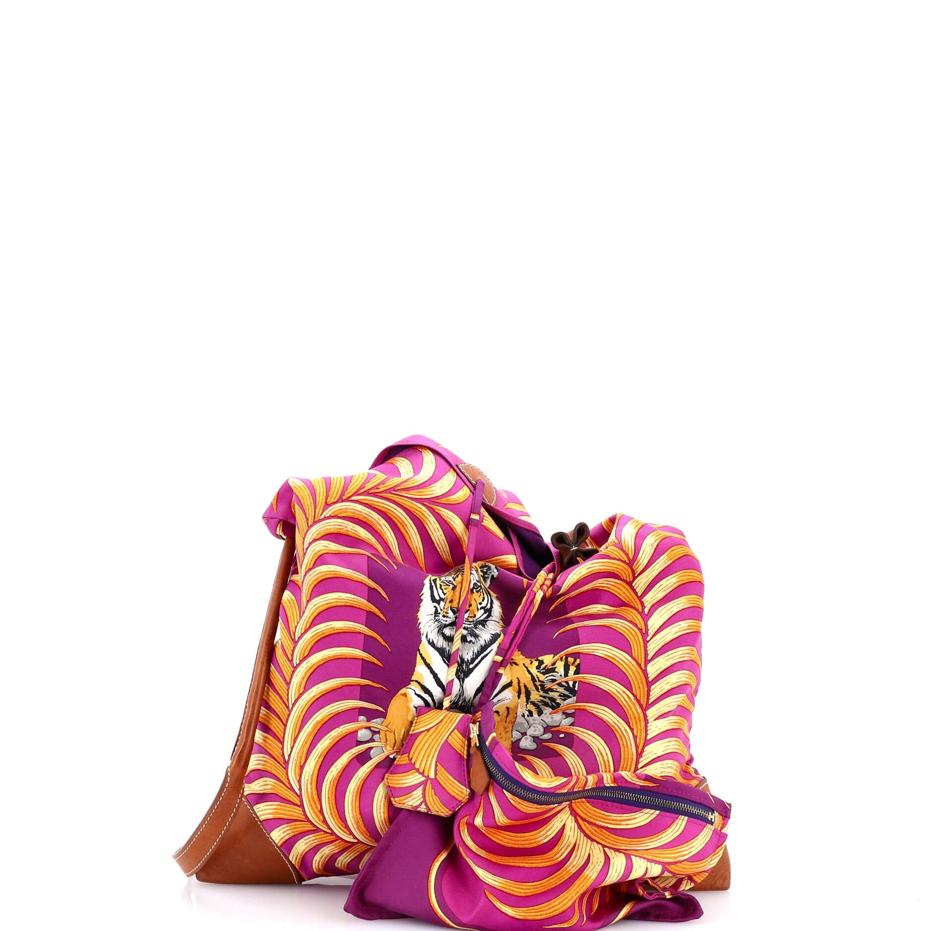 Silky City Bag Printed Silk and Leather PM