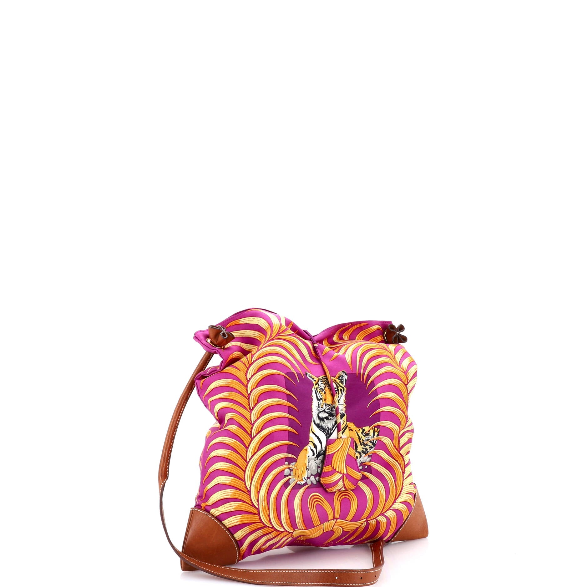 Silky City Bag Printed Silk and Leather PM