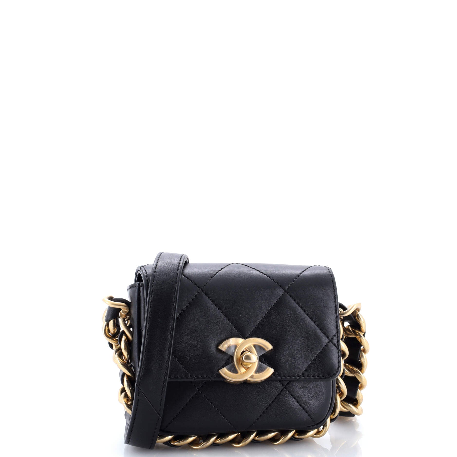 Framing Chain Flap Bag Quilted Calfskin Mini