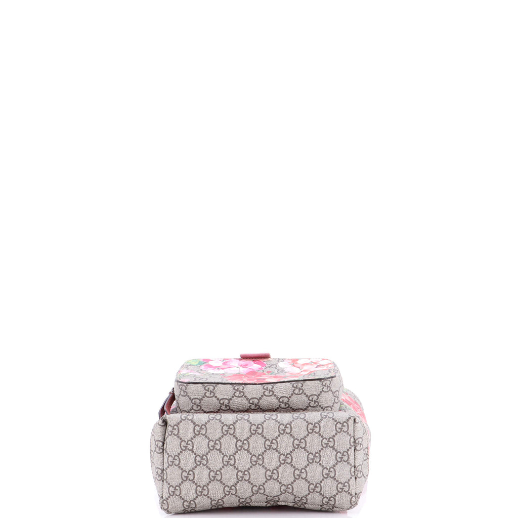 Buckle Backpack Blooms Print GG Coated Canvas Small