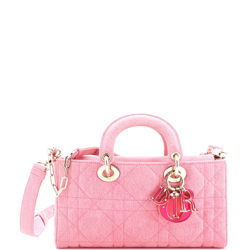 Lady D-Joy Bag Macrocannage Quilt Denim Medium
