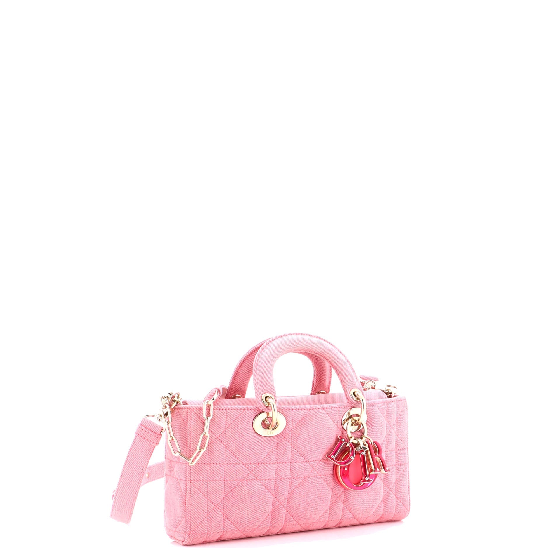 Lady D-Joy Bag Macrocannage Quilt Denim Medium