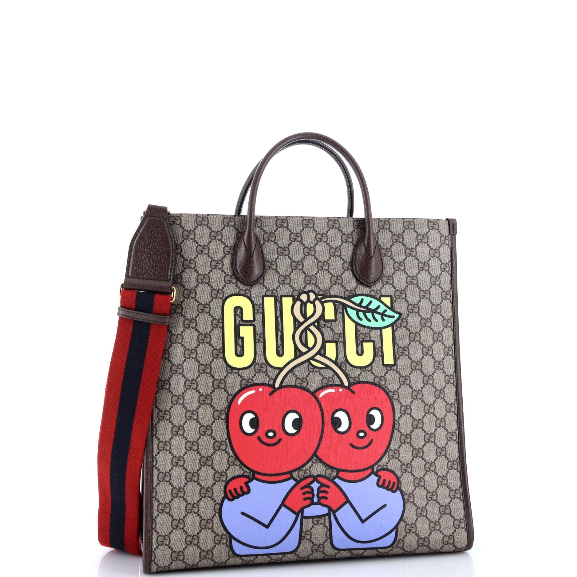 Web Strap Convertible Tote Printed GG Coated Canvas Tall