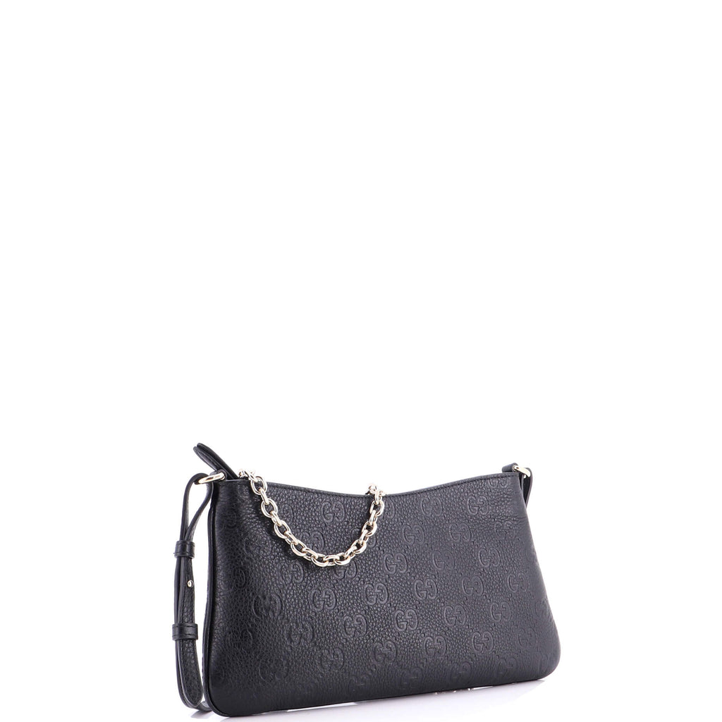 Emblem Chain Shoulder Bag Guccissima Leather Medium