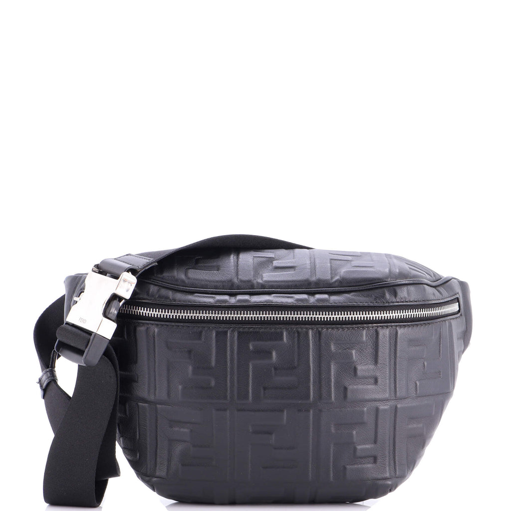 Zip Waist Bag Zucca Embossed Leather