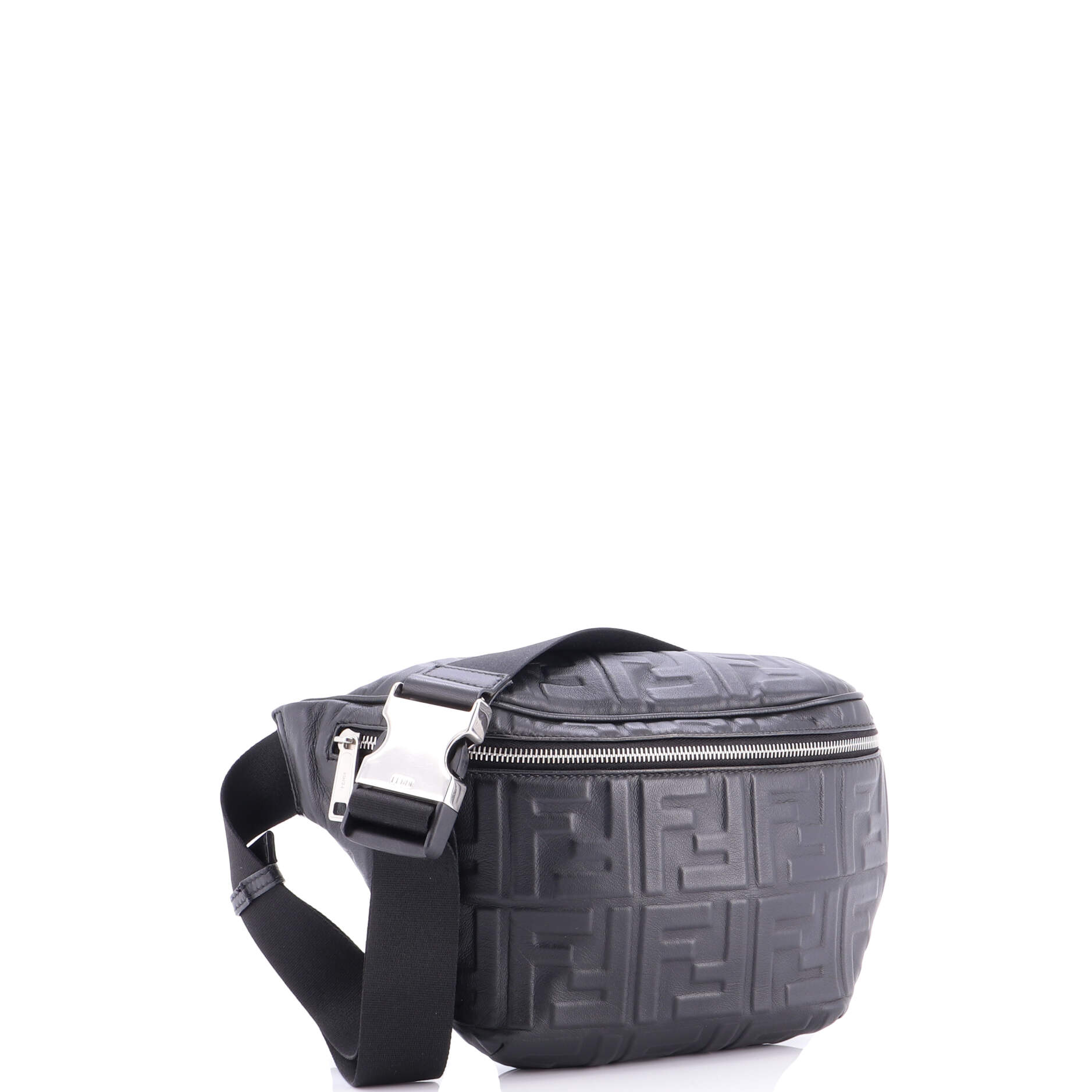 Zip Waist Bag Zucca Embossed Leather