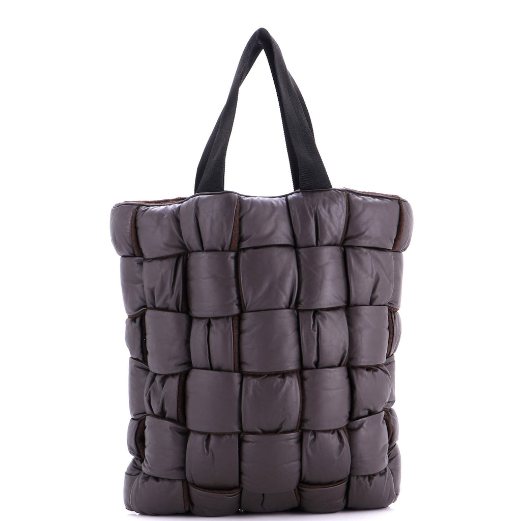 Padded Tote Maxi Intrecciato Leather with Wool Large