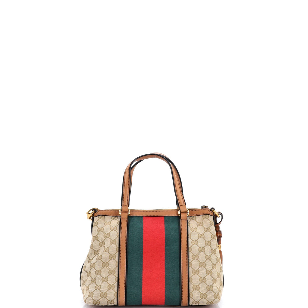 Rania Convertible Top Handle Bag Web GG Canvas Small