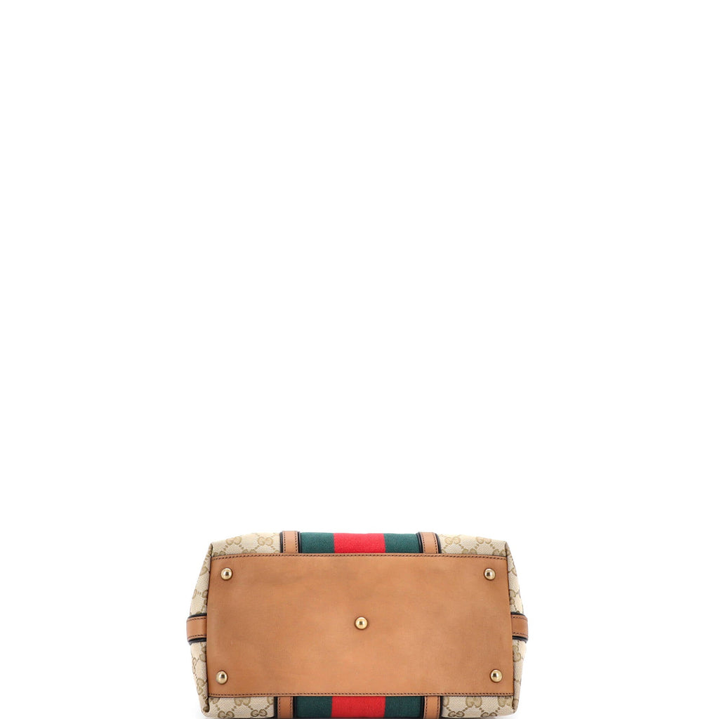 Rania Convertible Top Handle Bag Web GG Canvas Small