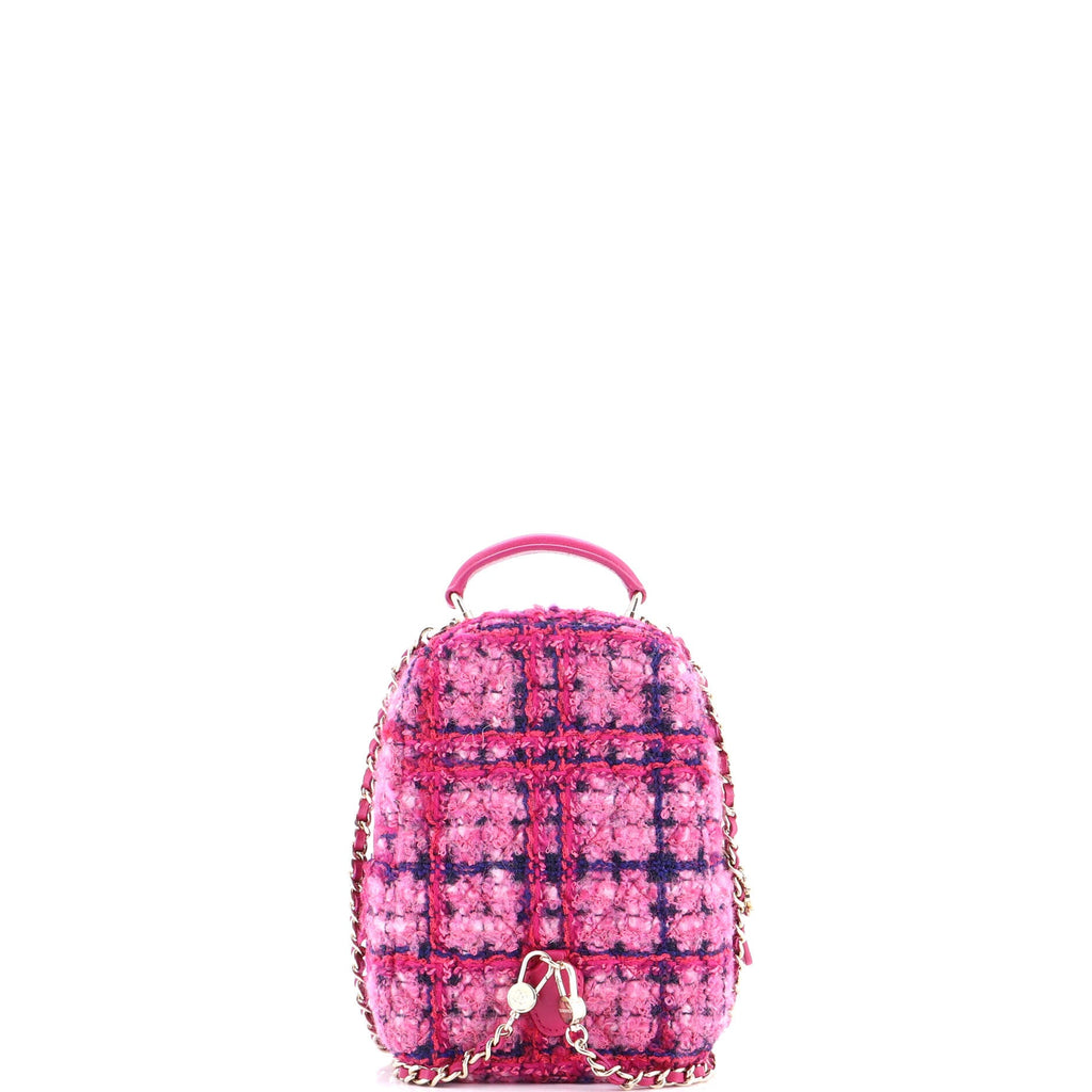 Classic CC Chain Pocket Backpack Quilted Tweed Mini