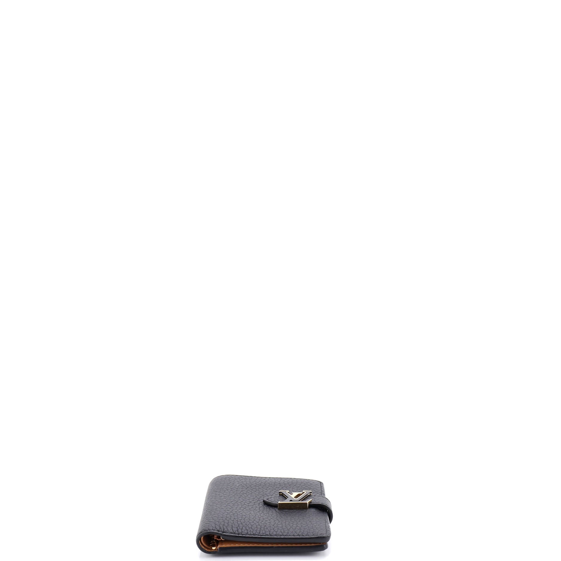 LV Vertical Wallet Taurillion Leather Compact