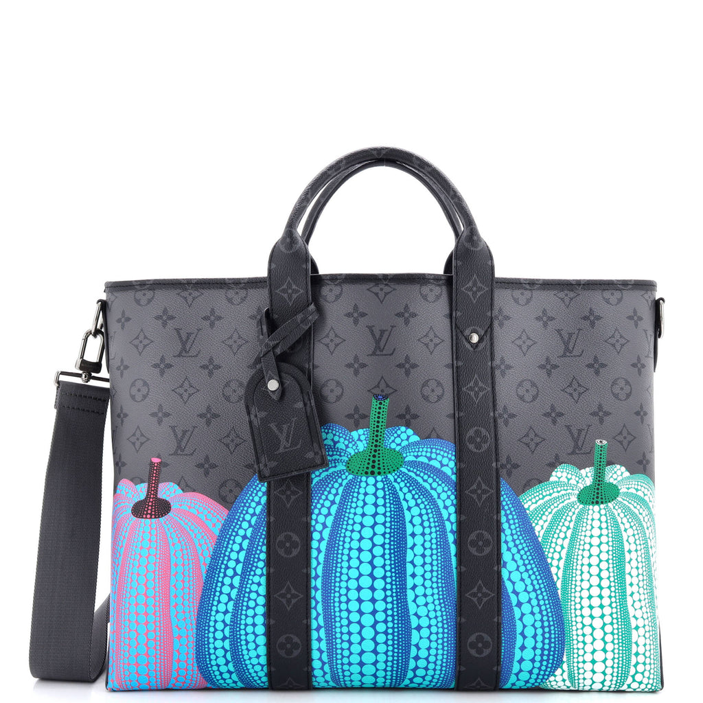 Weekend Tote Yayoi Kusama Pumpkins Reverse Monogram Eclipse Canvas GM