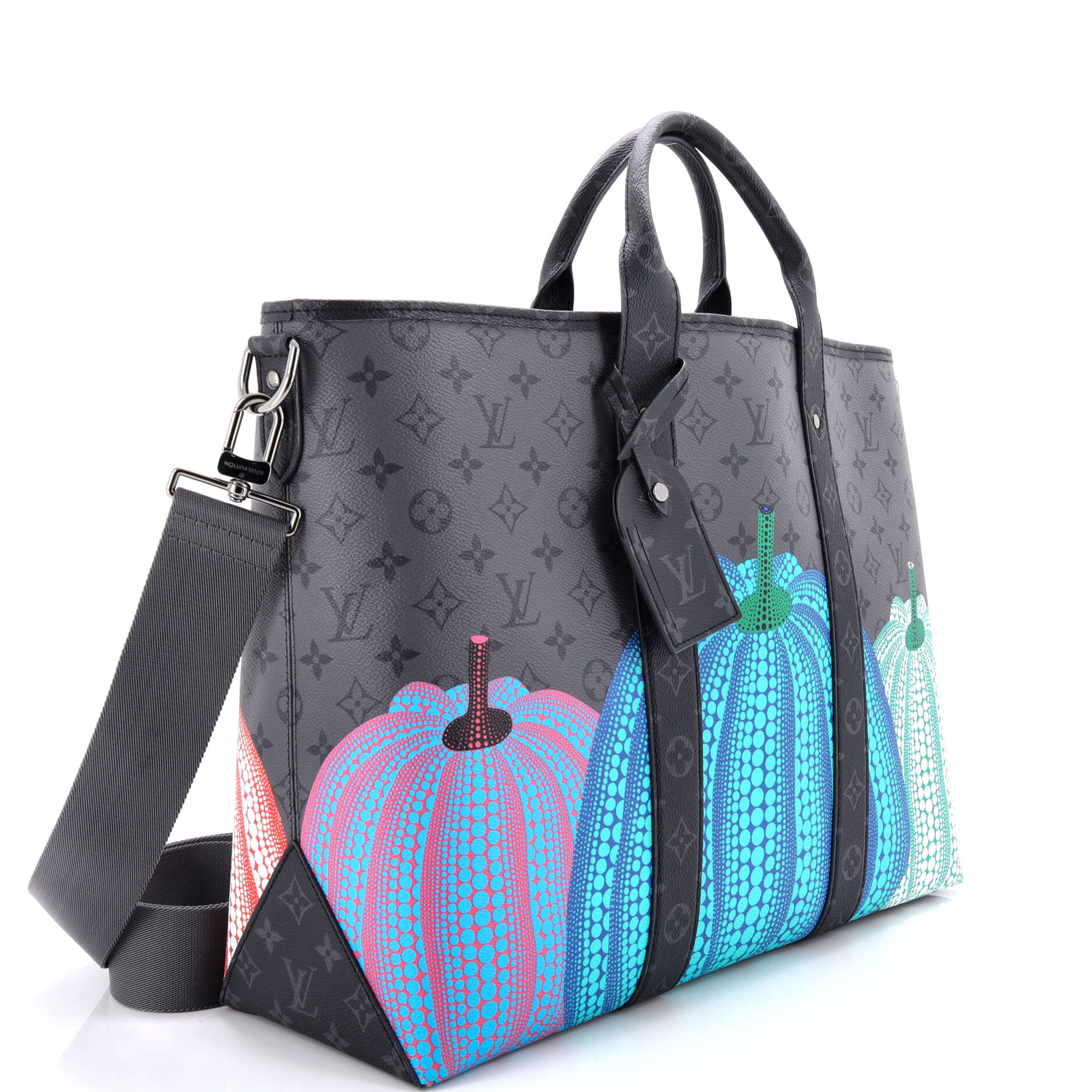 Weekend Tote Yayoi Kusama Pumpkins Reverse Monogram Eclipse Canvas GM
