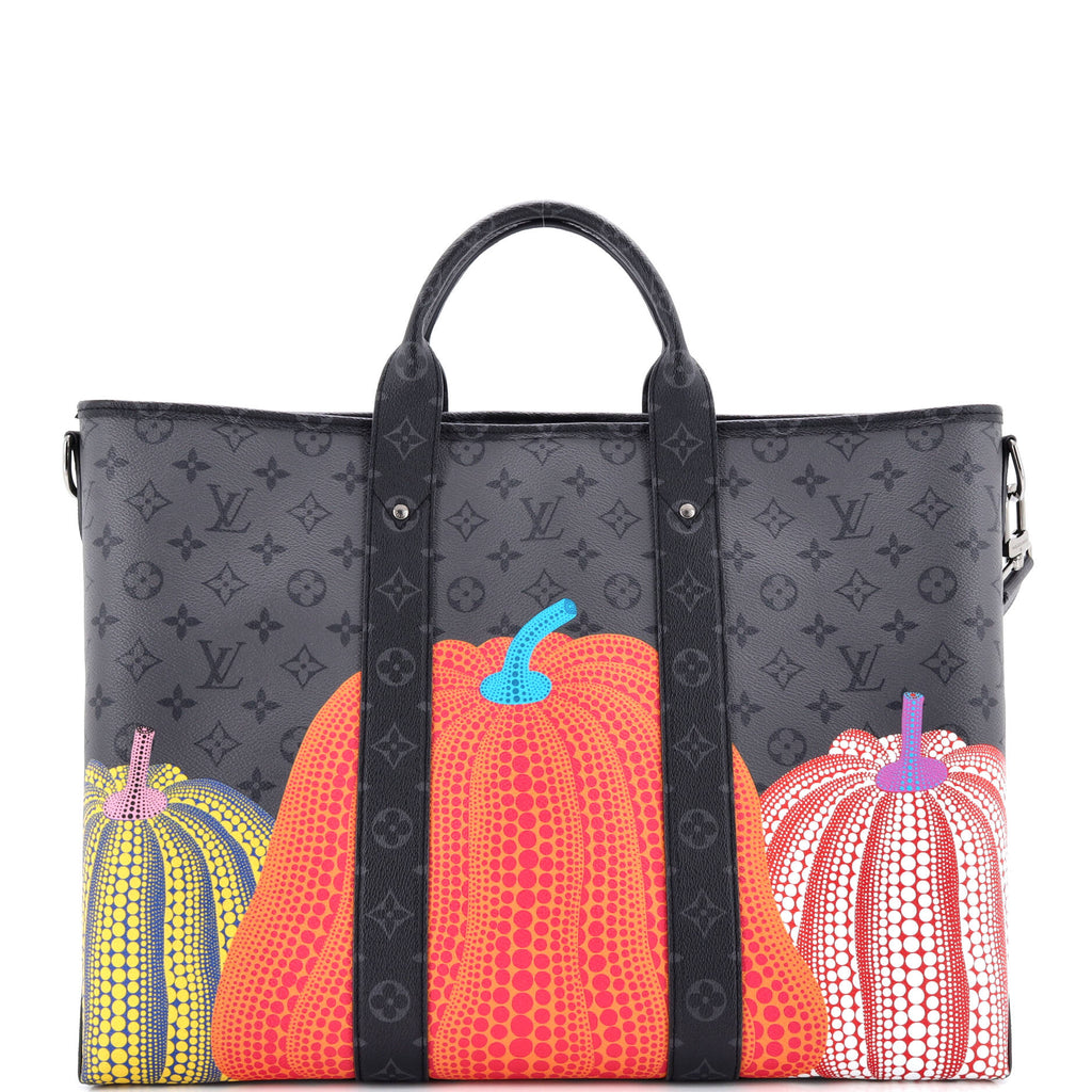 Weekend Tote Yayoi Kusama Pumpkins Reverse Monogram Eclipse Canvas GM