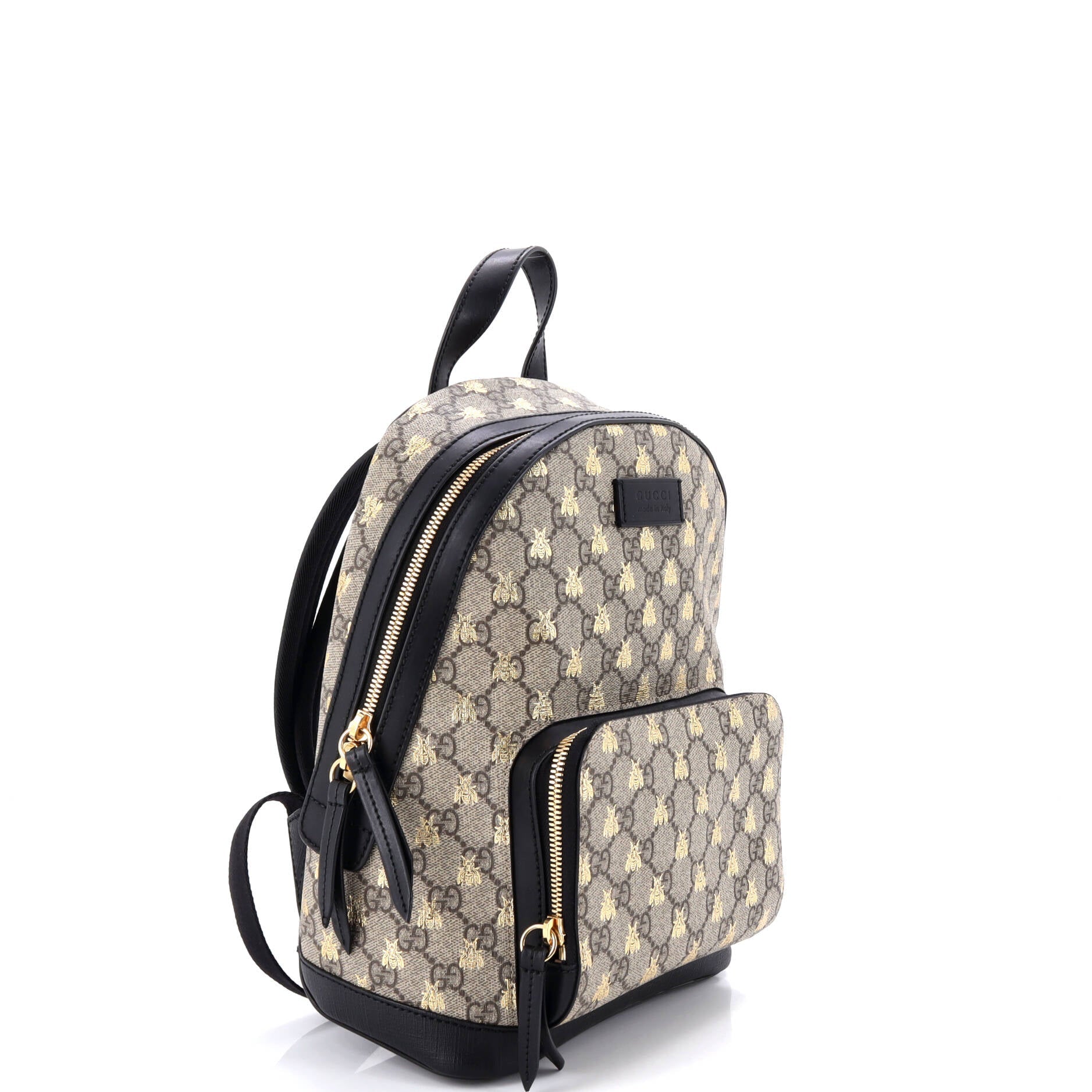 Zip Pocket Backpack Printed GG Coated Canvas Small