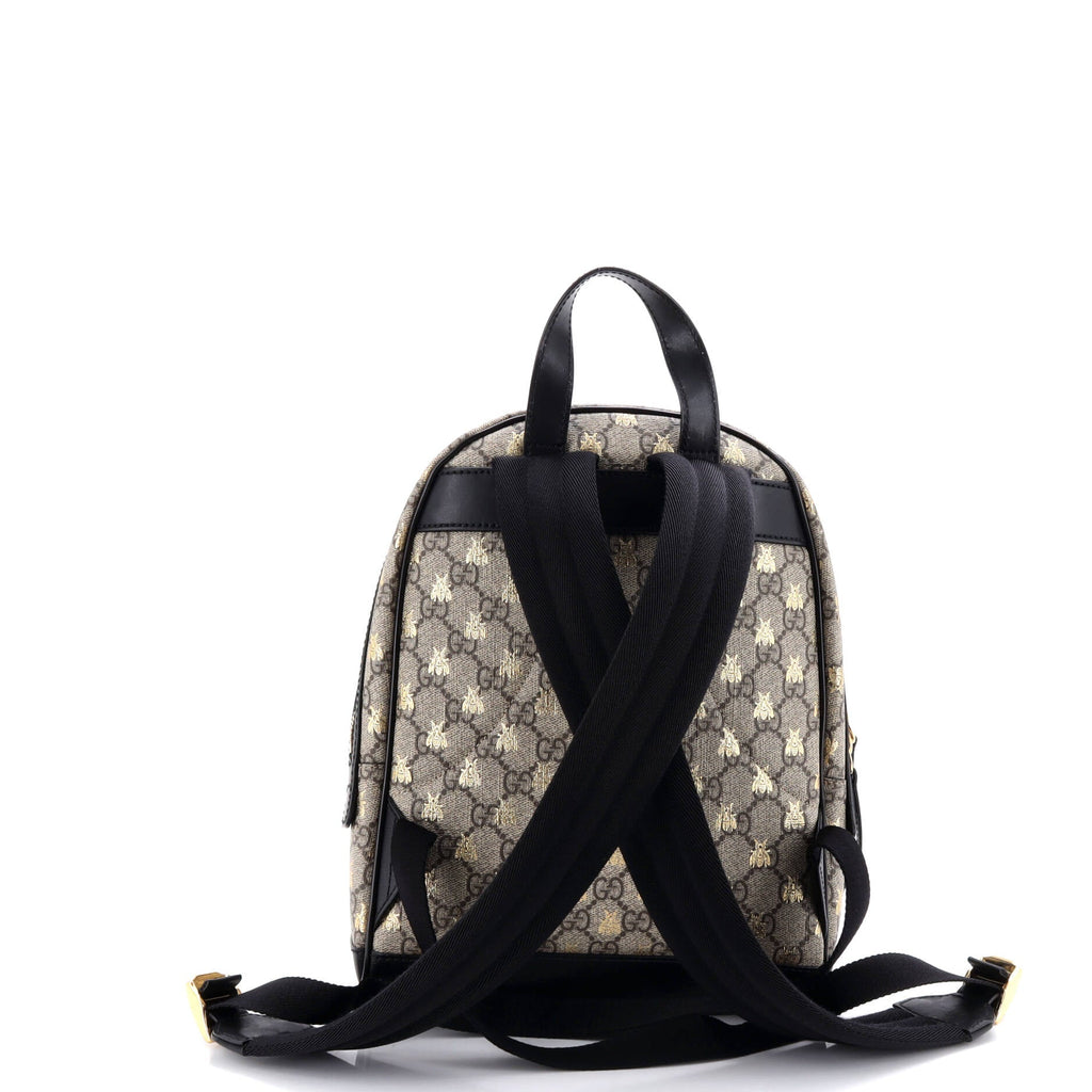 Zip Pocket Backpack Printed GG Coated Canvas Small