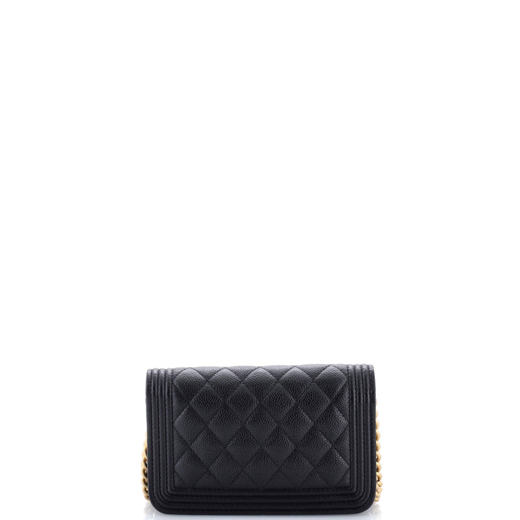 Boy Wallet on Chain Quilted Caviar Mini