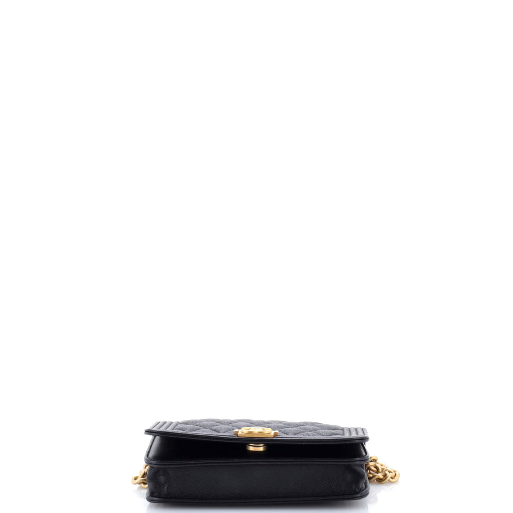Boy Wallet on Chain Quilted Caviar Mini