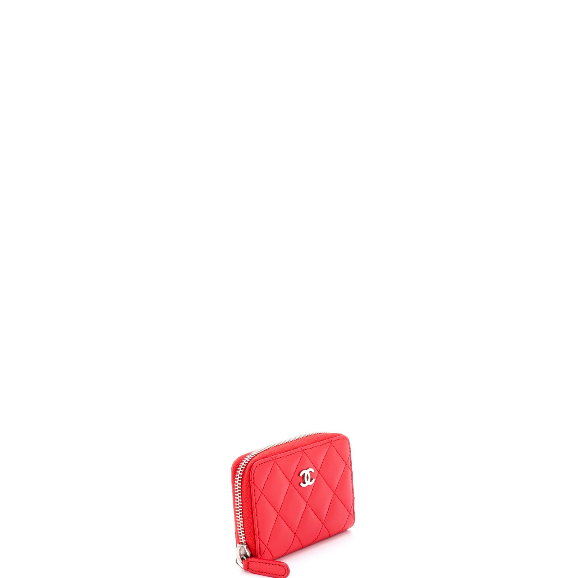 CC Zip Coin Purse Quilted Lambskin Small