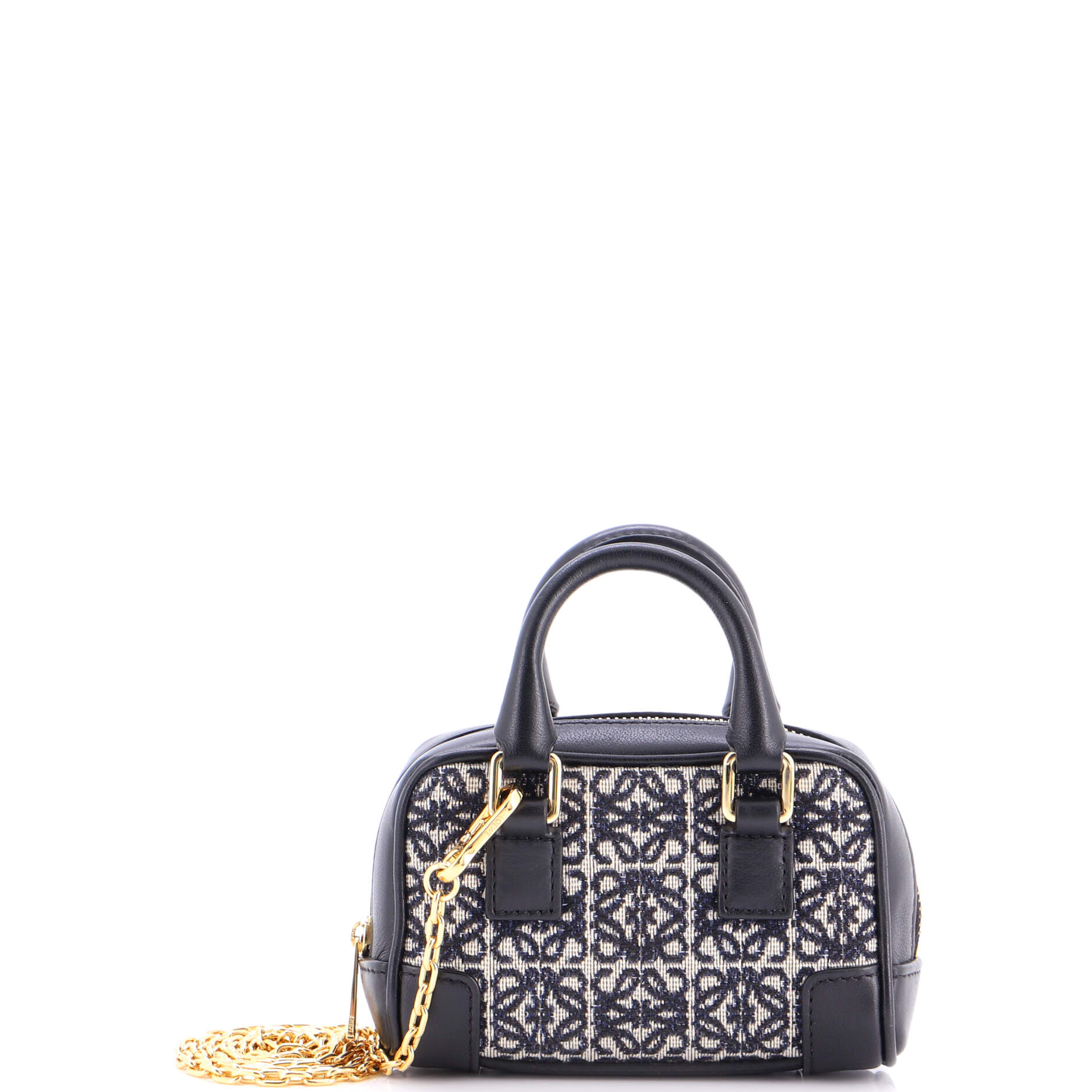 Amazona Bag Leather and Jacquard Canvas Nano