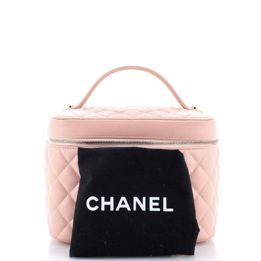 Classic Vanity Case Quilted Caviar Medium