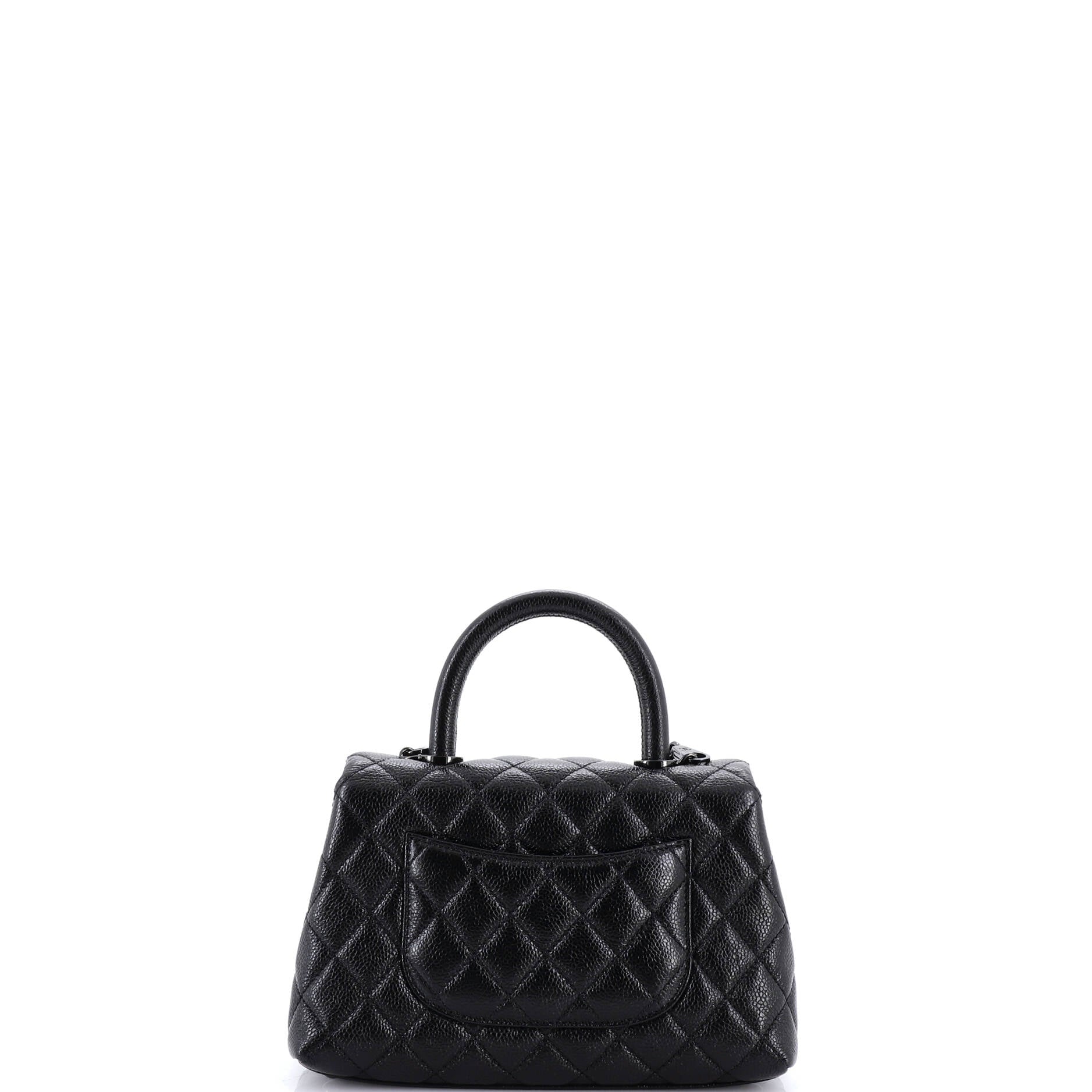 So Black Coco Top Handle Bag Quilted Caviar Mini