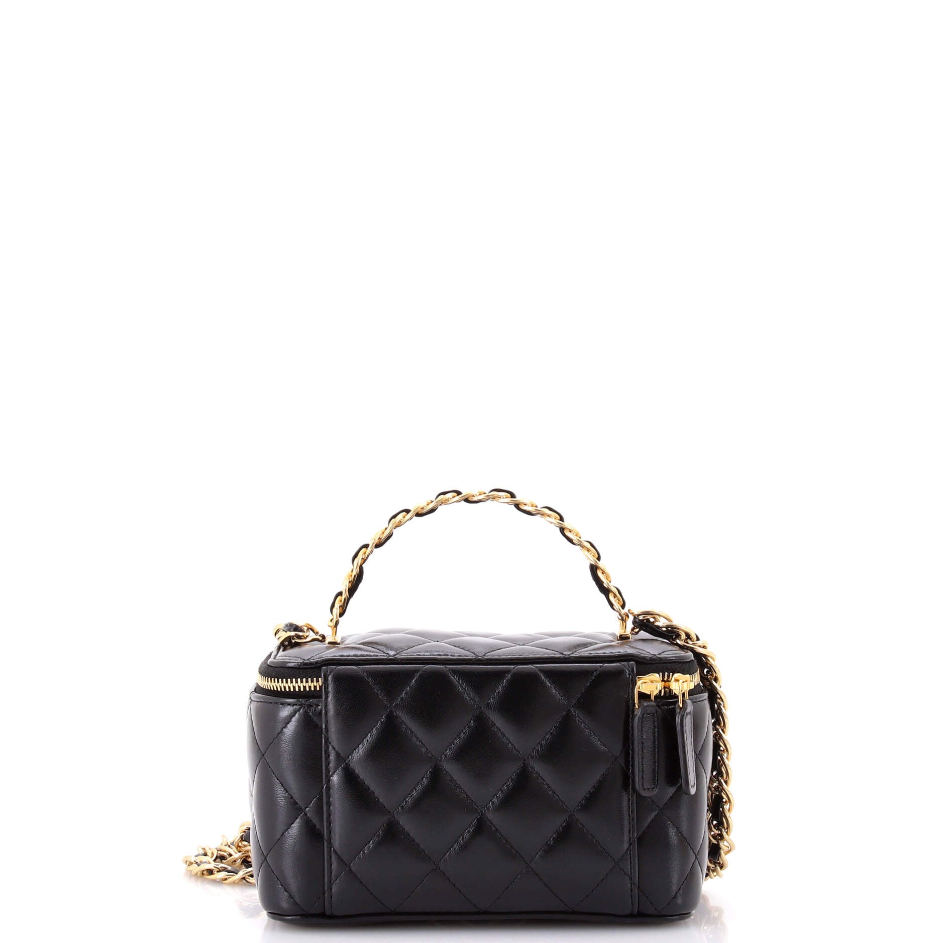 Golden Links Vanity Case with Chain Quilted Lambskin Small