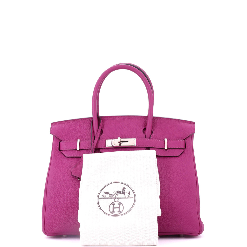 Birkin Handbag Rose Pourpre Togo with Palladium Hardware 30