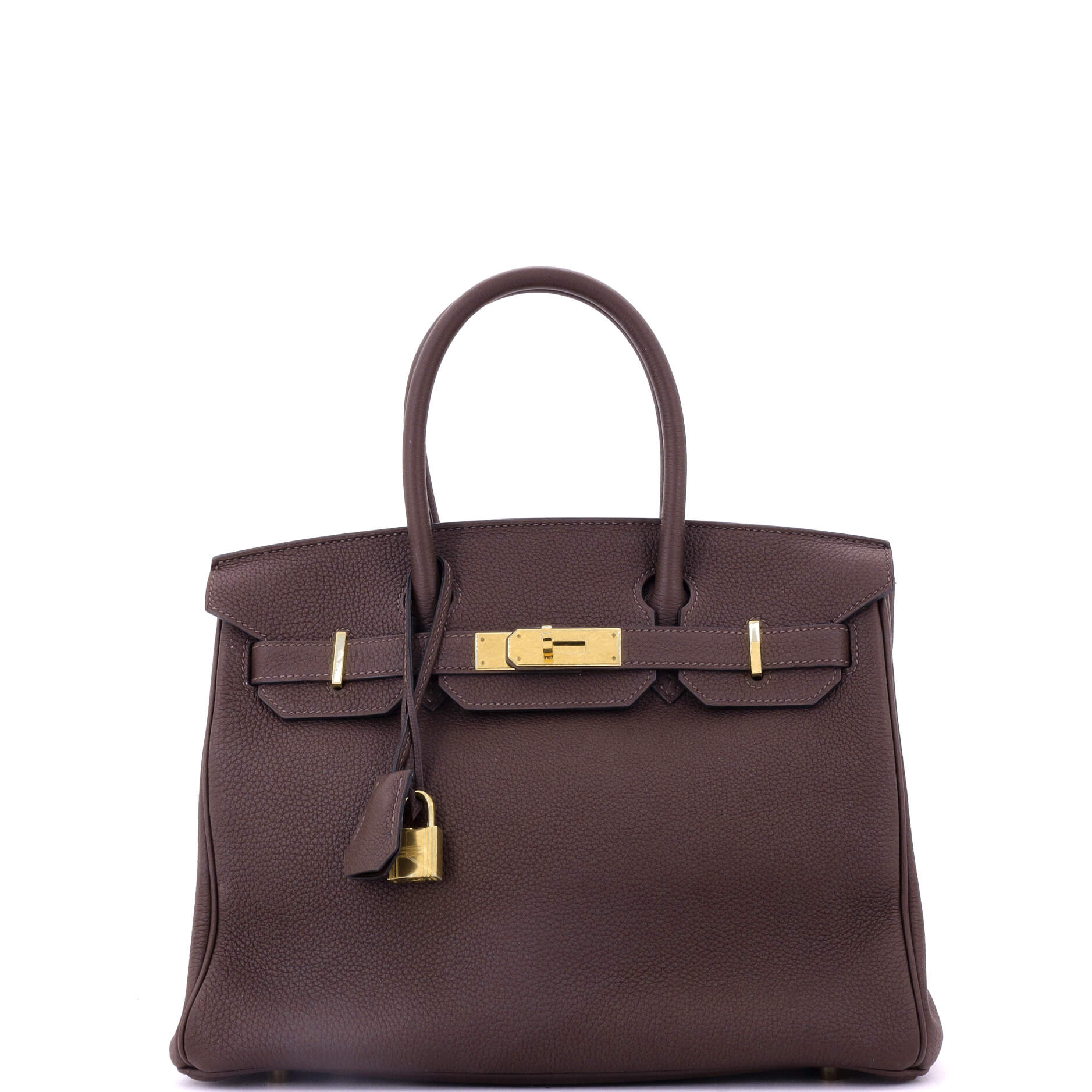 Birkin Handbag Havane Novillo with Gold Hardware 30