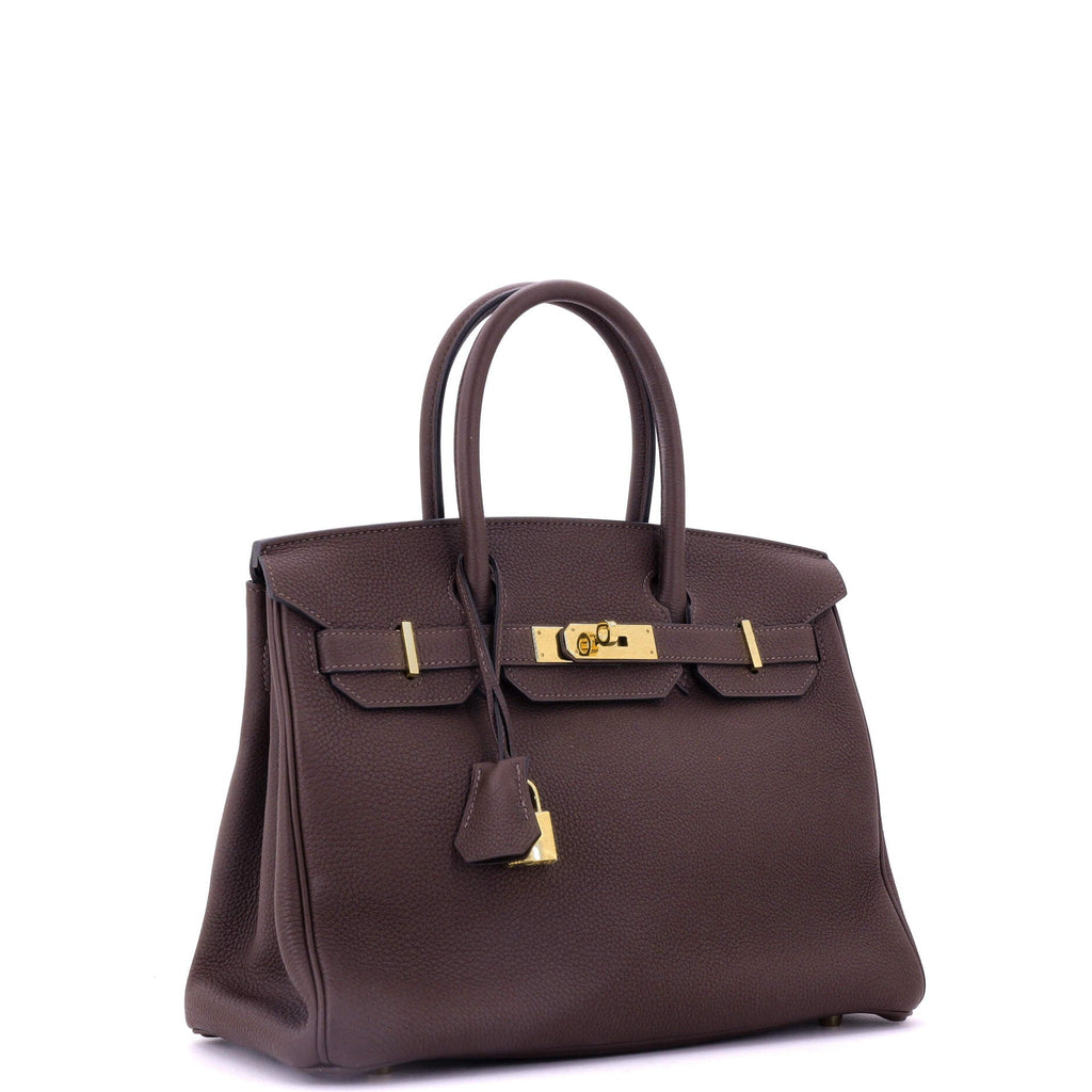 Birkin Handbag Havane Novillo with Gold Hardware 30