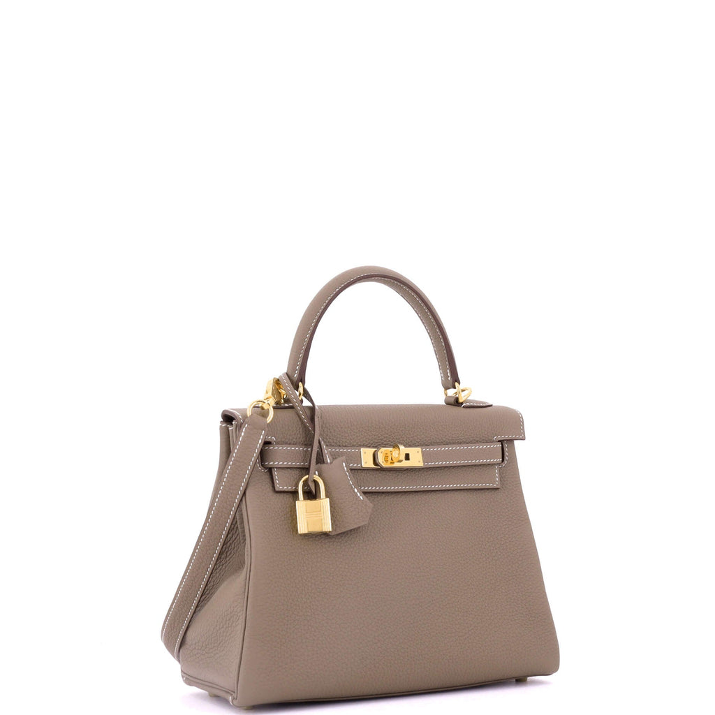 Kelly Handbag Grey Togo with Gold Hardware 25