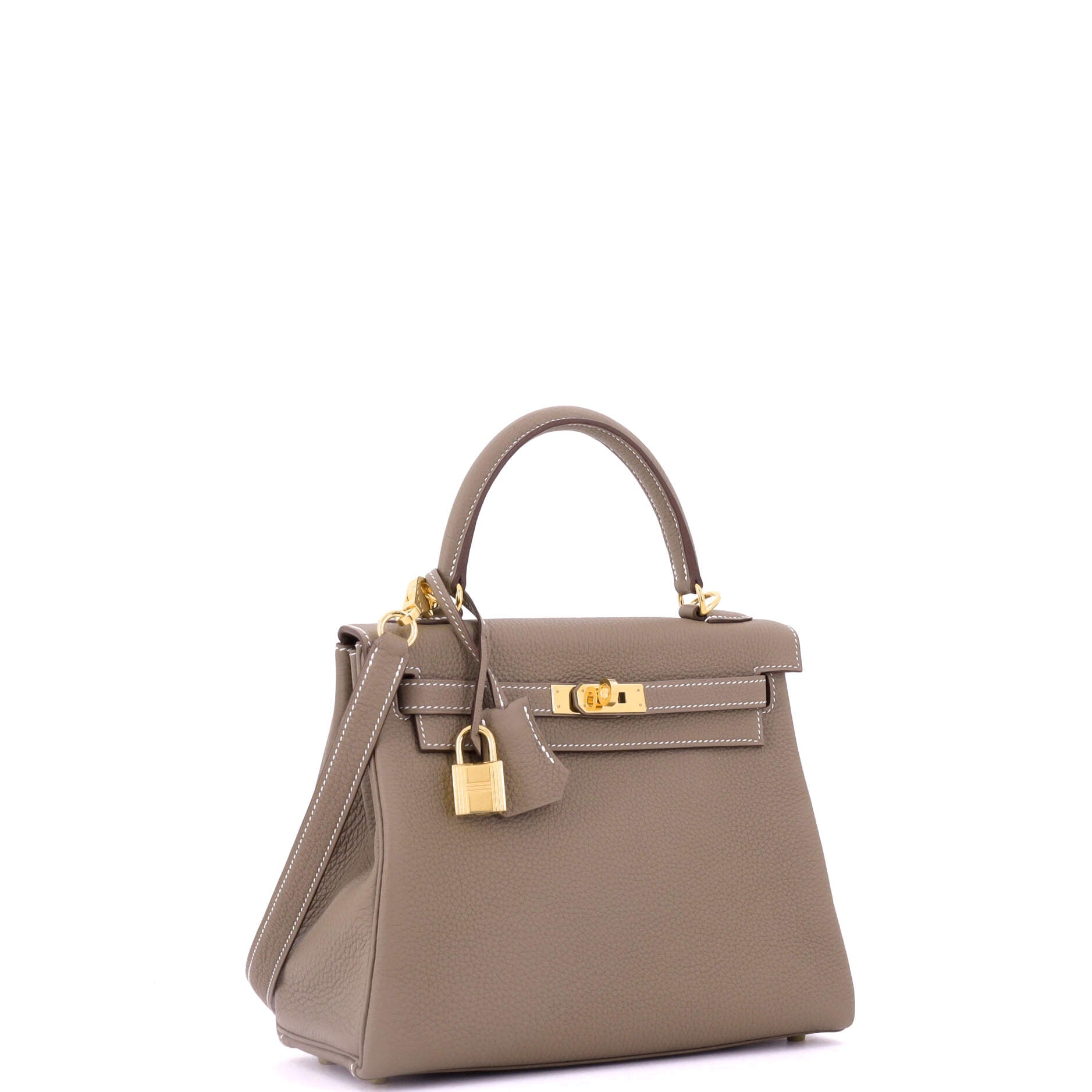 Kelly Handbag Grey Togo with Gold Hardware 25