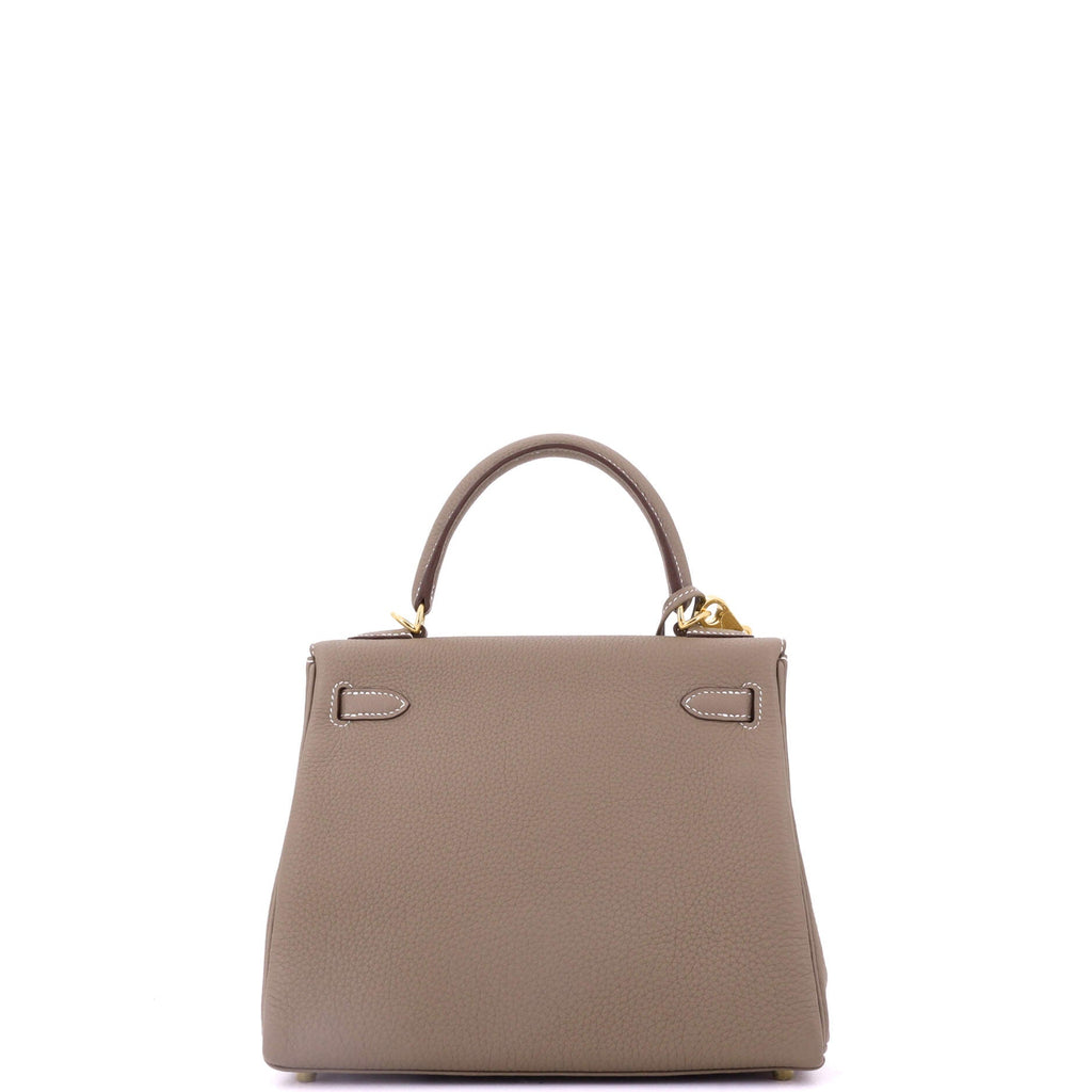 Kelly Handbag Grey Togo with Gold Hardware 25