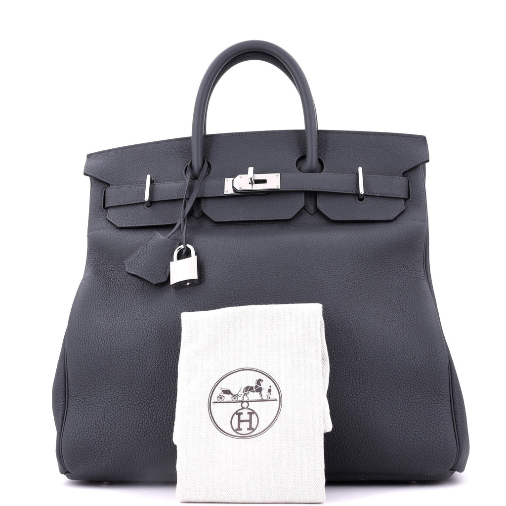 HAC Birkin Bag Grey Togo with Palladium Hardware 40