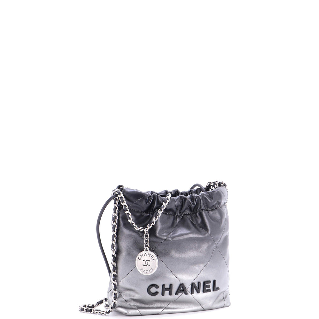 22 Chain Hobo Quilted Metallic Degrade Calfskin Mini