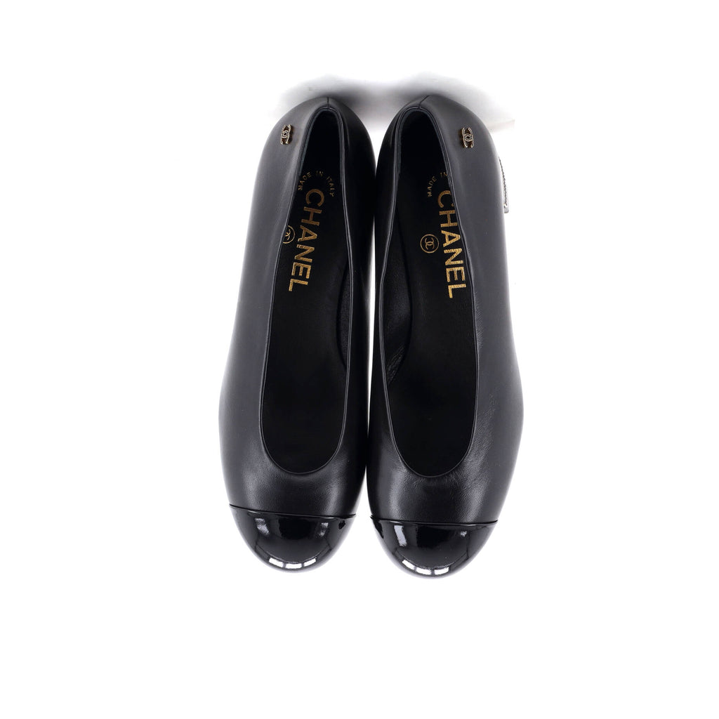 Women's CC Cap Toe Pumps Leather and Patent with Crystals