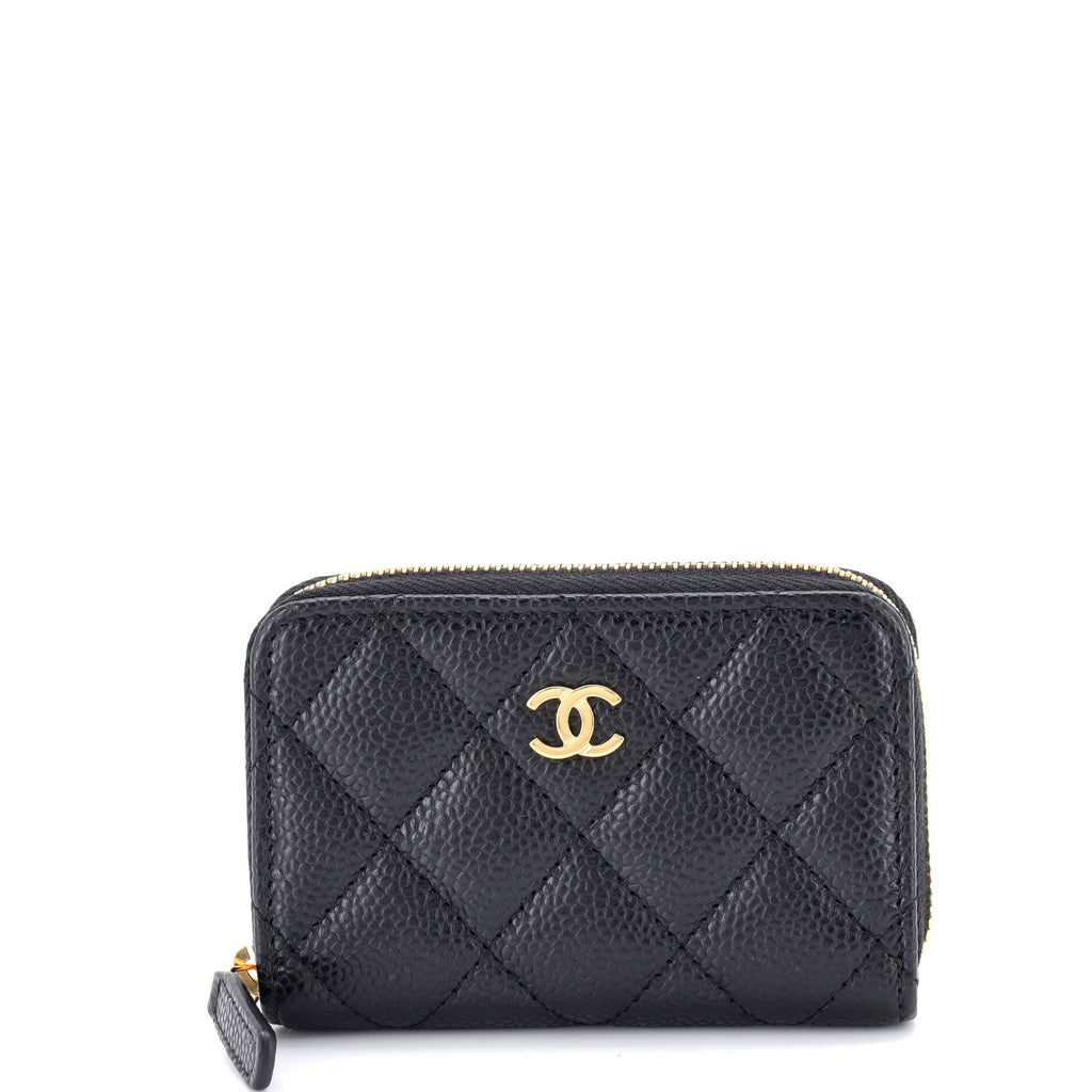 CC Zip Coin Purse Quilted Caviar Small