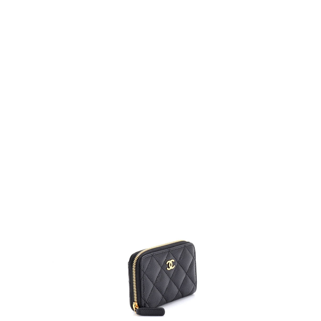 CC Zip Coin Purse Quilted Caviar Small