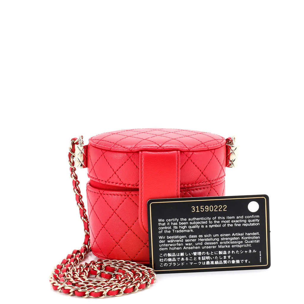 CC Allure Vanity Case with Chain Quilted Lambskin Mini