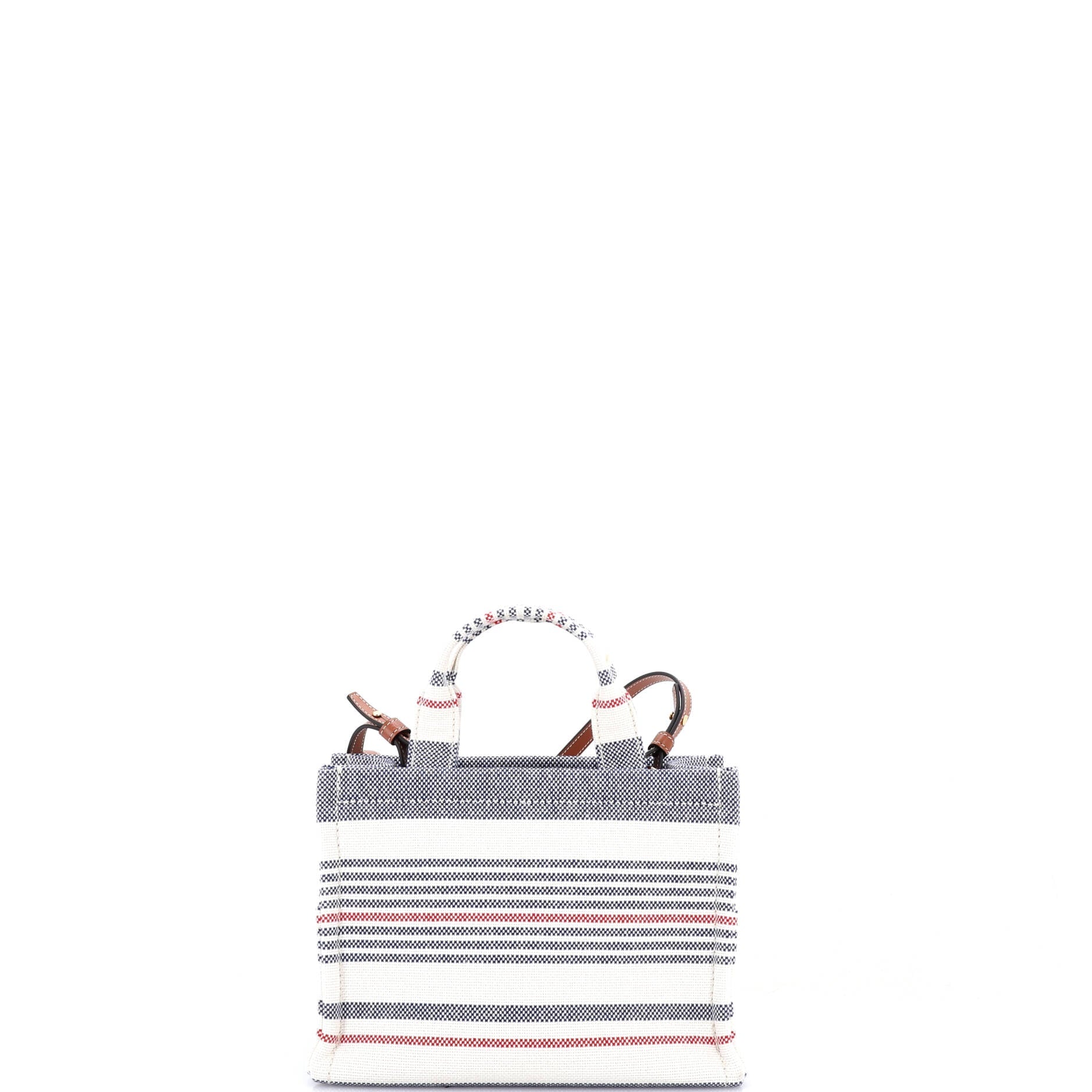 Cabas Thais Tote Triomphe Striped Canvas Small