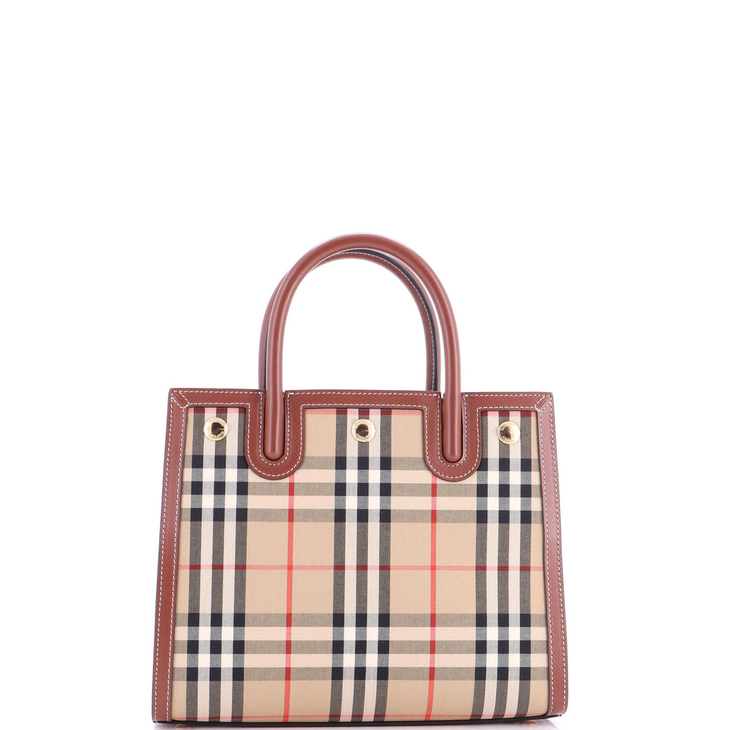 Title Two Handle Tote Vintage Check Canvas and Leather Mini