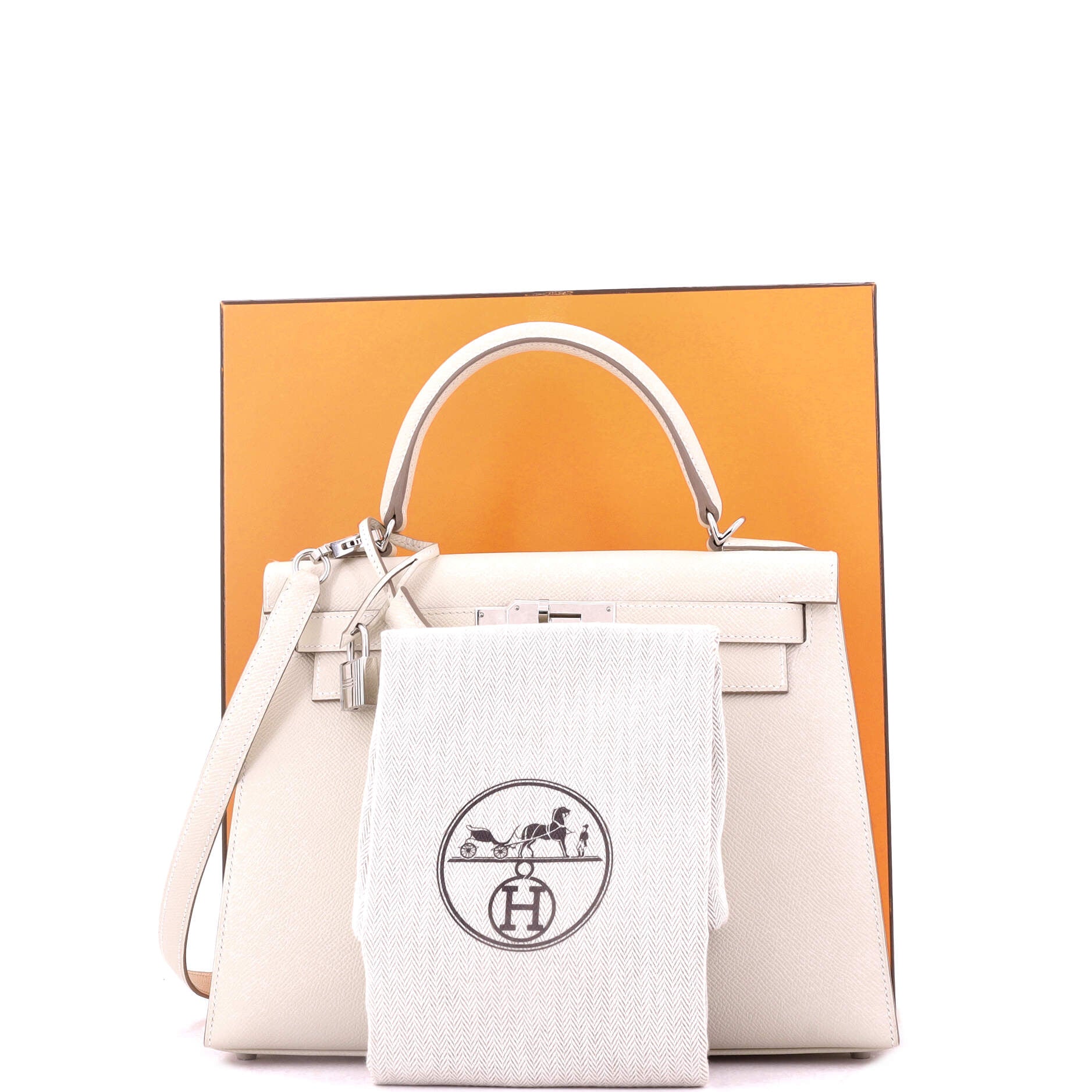 Kelly Handbag Light Epsom with Palladium Hardware 28