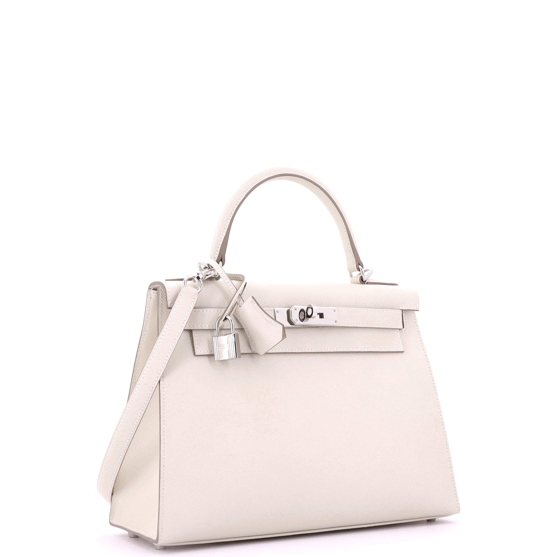 Kelly Handbag Light Epsom with Palladium Hardware 28