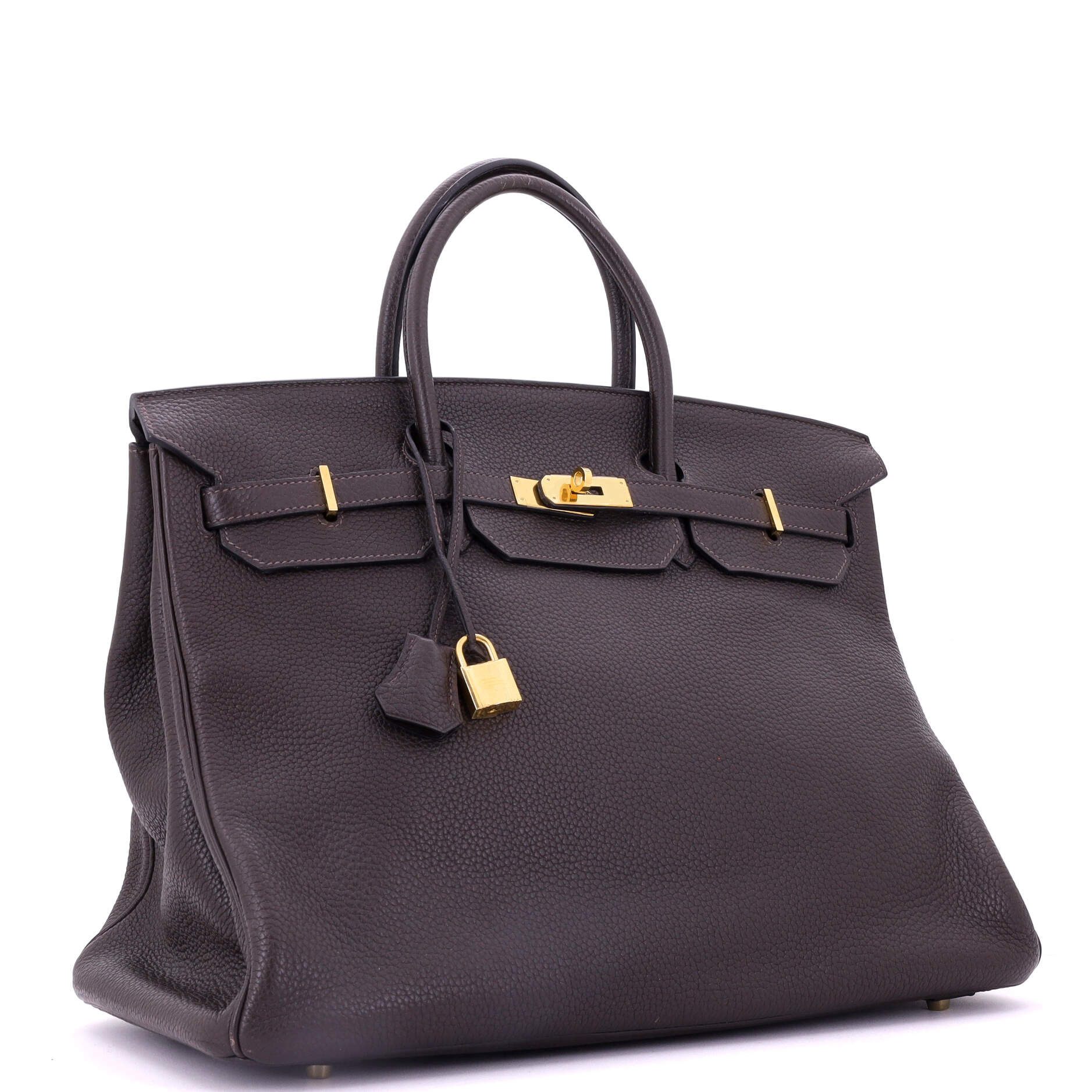 Birkin Handbag Ebene Clemence with Gold Hardware 40