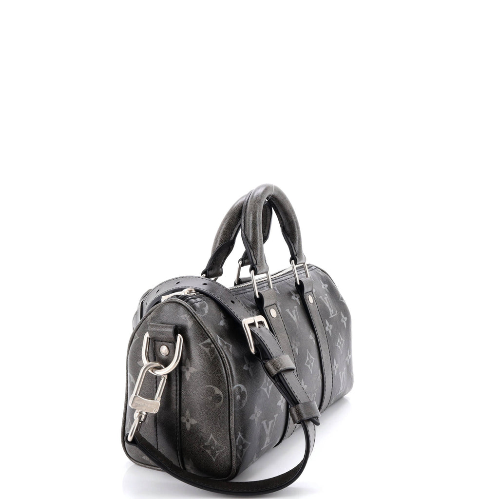 Keepall Bandouliere Bag Brushed Monogram Leather 25