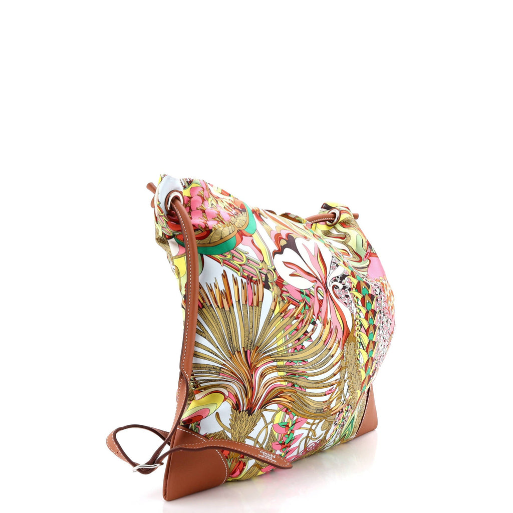 Silky City Bag Printed Silk and Leather PM