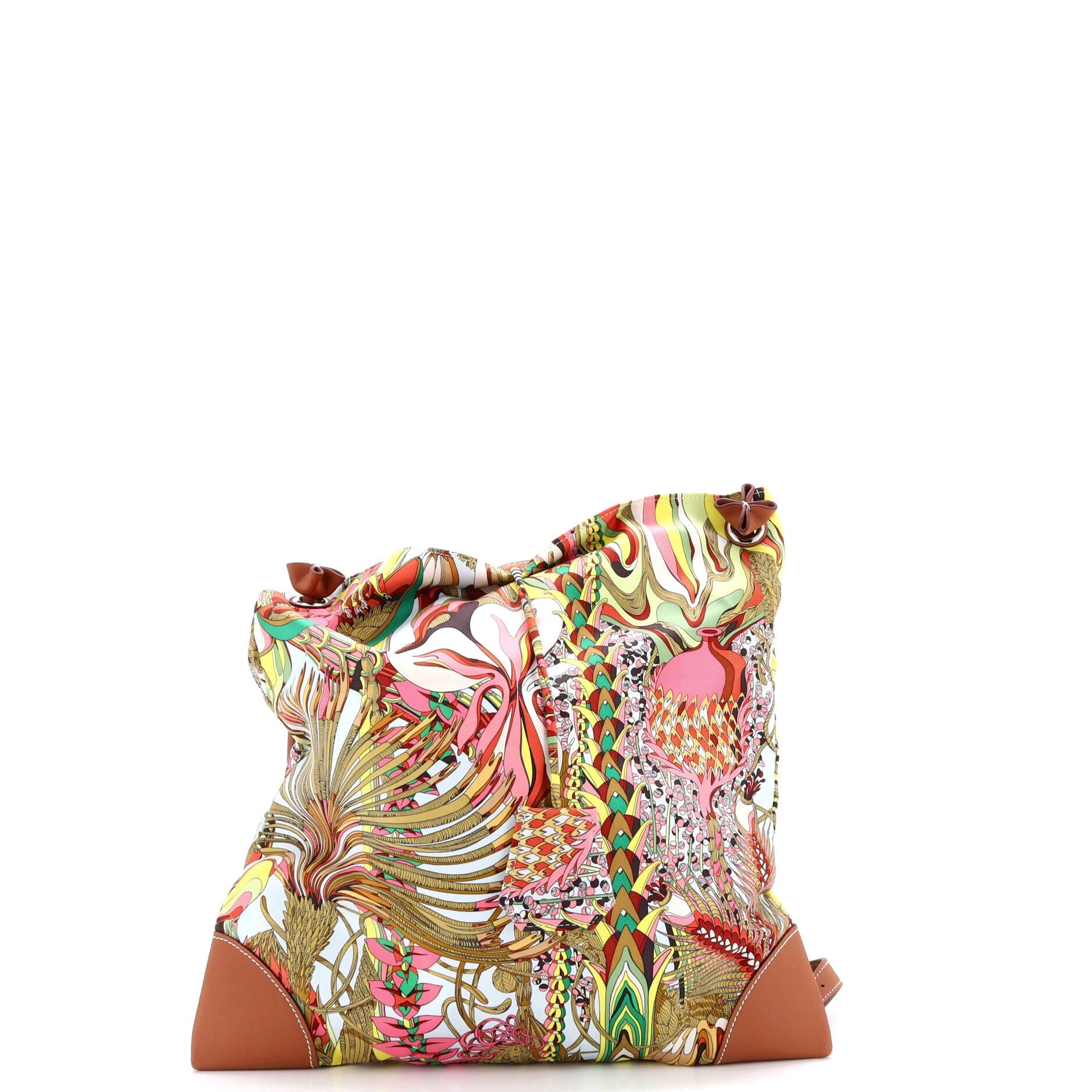 Silky City Bag Printed Silk and Leather PM