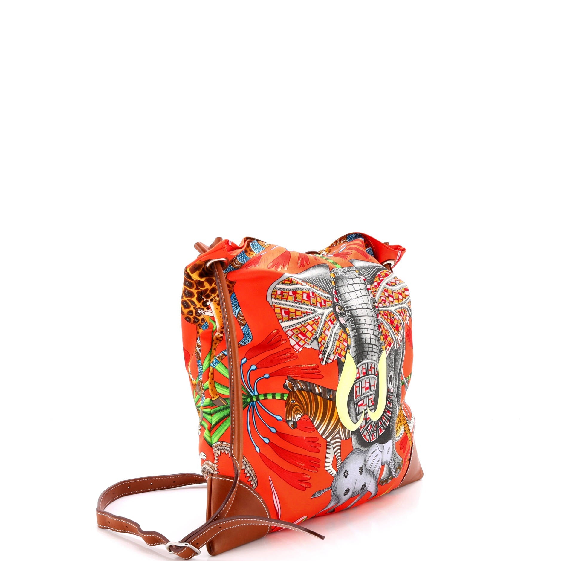 Silky City Bag Printed Silk and Leather PM