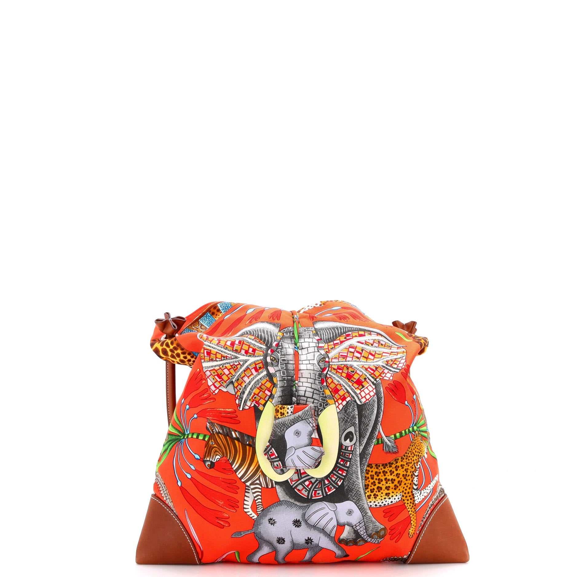 Silky City Bag Printed Silk and Leather PM